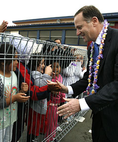 Key with kids in cage