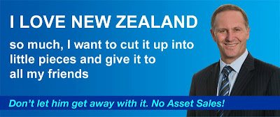 John Key billboard selling New Zealand