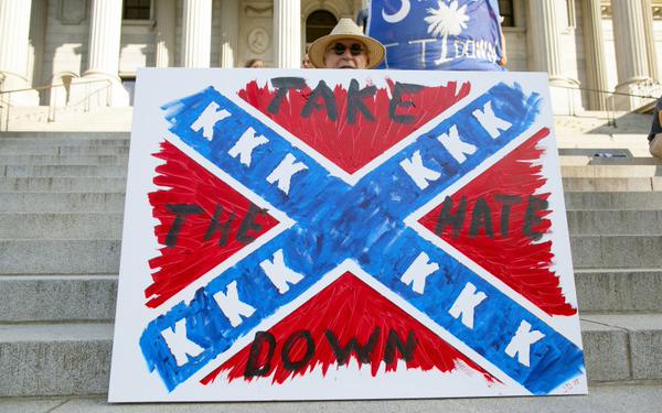 Confederate flag take the hate down