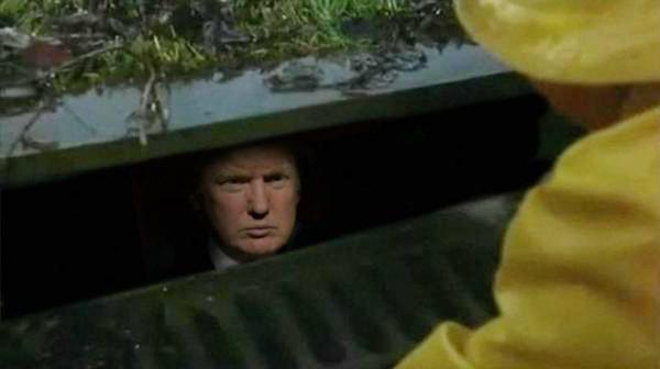 Donald Trump down the drain