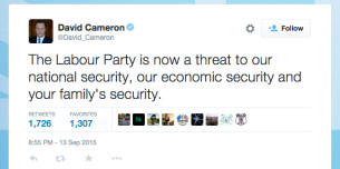 Cameron hysterical tweet