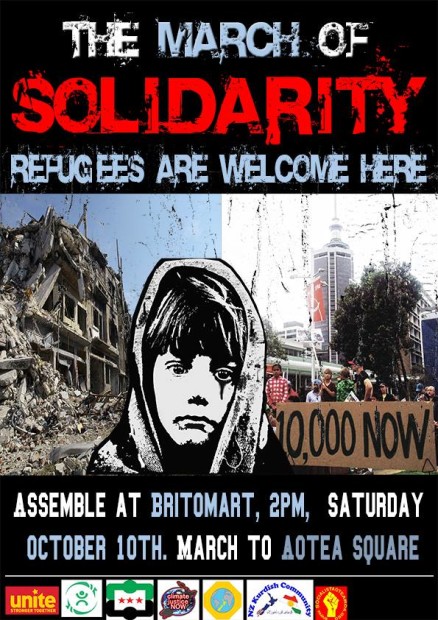 March of solidarity for refugees poster