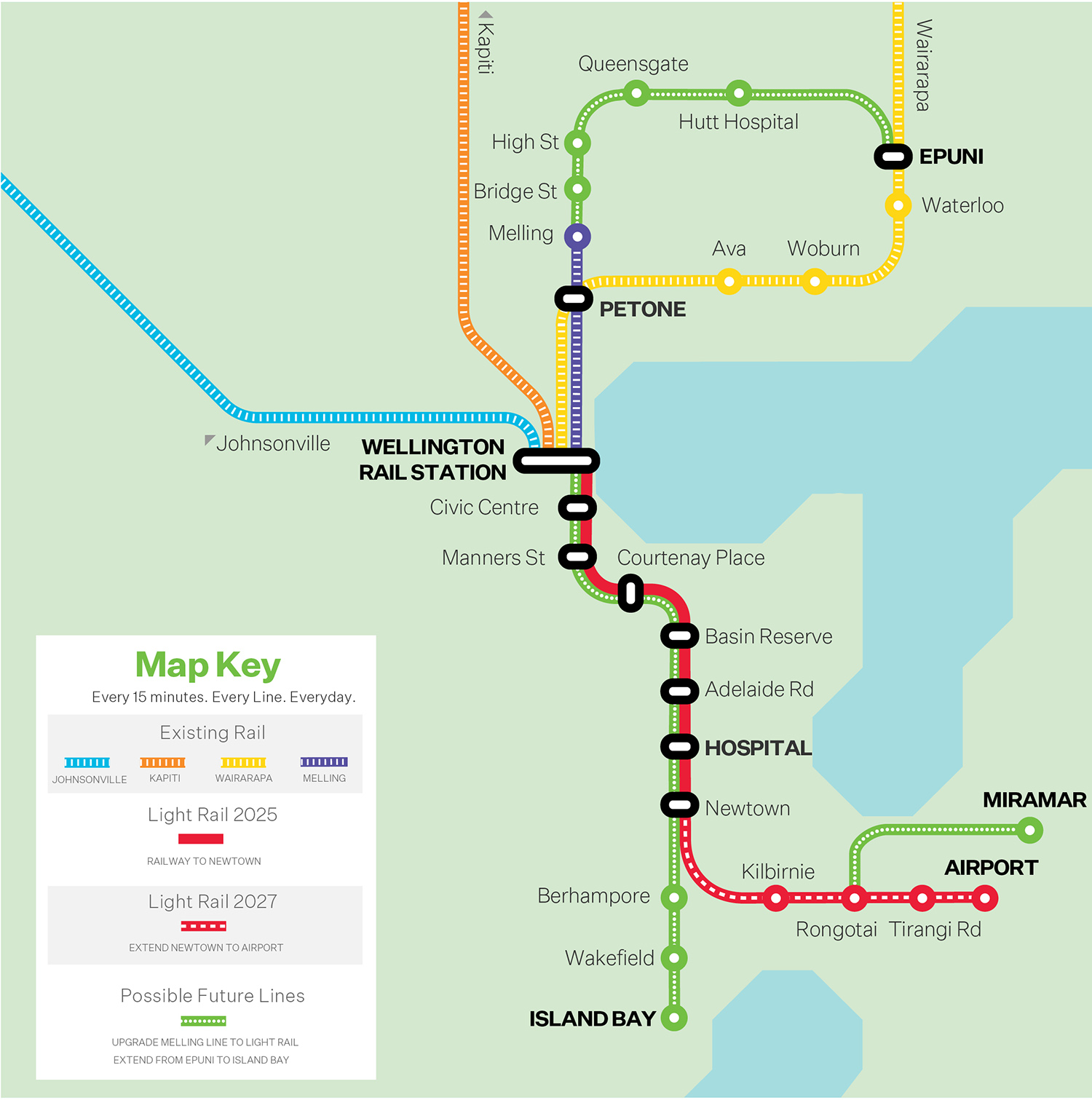 Wellington Flyer Bus Map