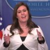 Sarah Huckabee-Sanders briefing the White House press corps